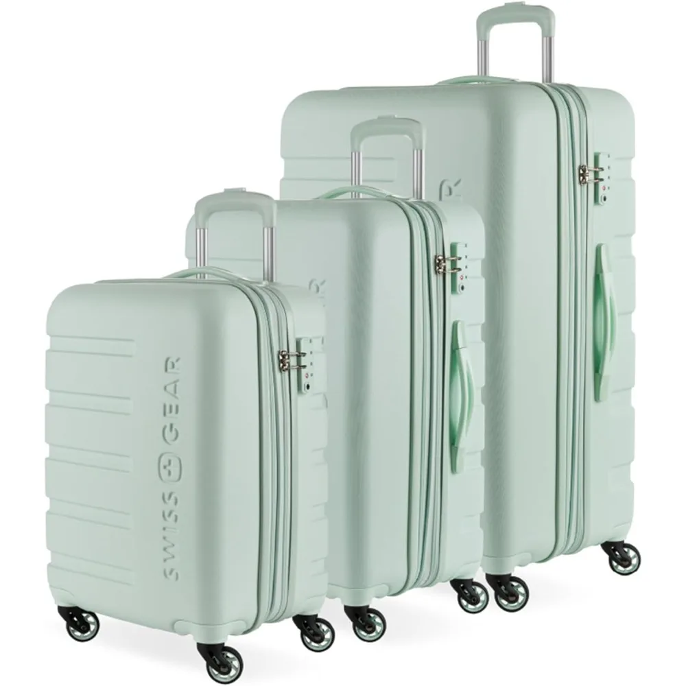 Bagage Extensible Rigide avec Roues Rotatives, Aqua, 3 Pièces (SM/MD/LG)