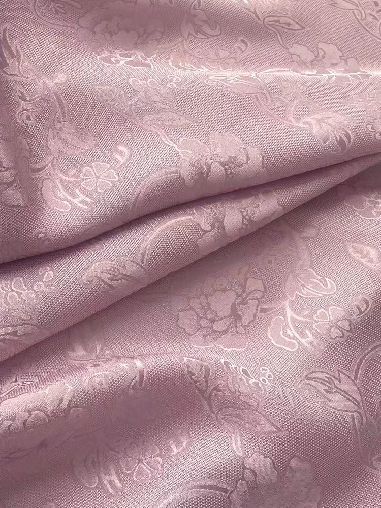 Jacquard Real Silk Fabric Hollow-out Peony Chinese Style Clothing Cloth