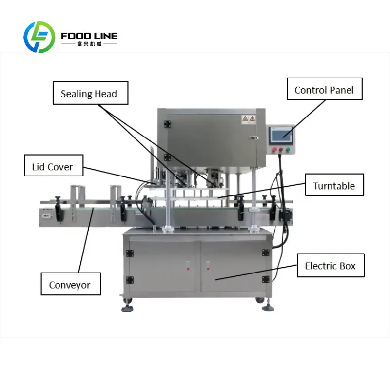 Customized Double Can Seamer PET Plastic Can Sealing Machine for Dried Fruits Industrial Sealing Machine Lid Closing Machine