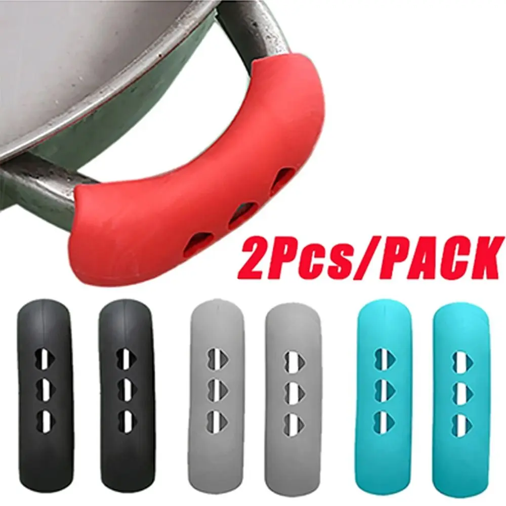 1Pair Silicone Pot Ear Clip Anti-slip Anti-Scald Pan Handle Holder High Temperature Resistance Heat Insulation Cover