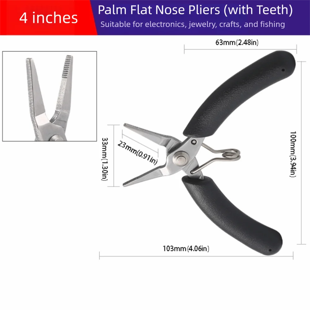 Equipment Stainless Steel Jewelry Pliers Sharp Toothless Diagonal Pliers Manual Bent Needle Mini Nose Pliers Repair