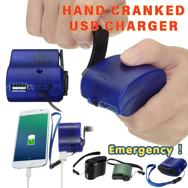 Usb Charger Dynamo - Outdoor Emergency Hand Cranked USB Charger