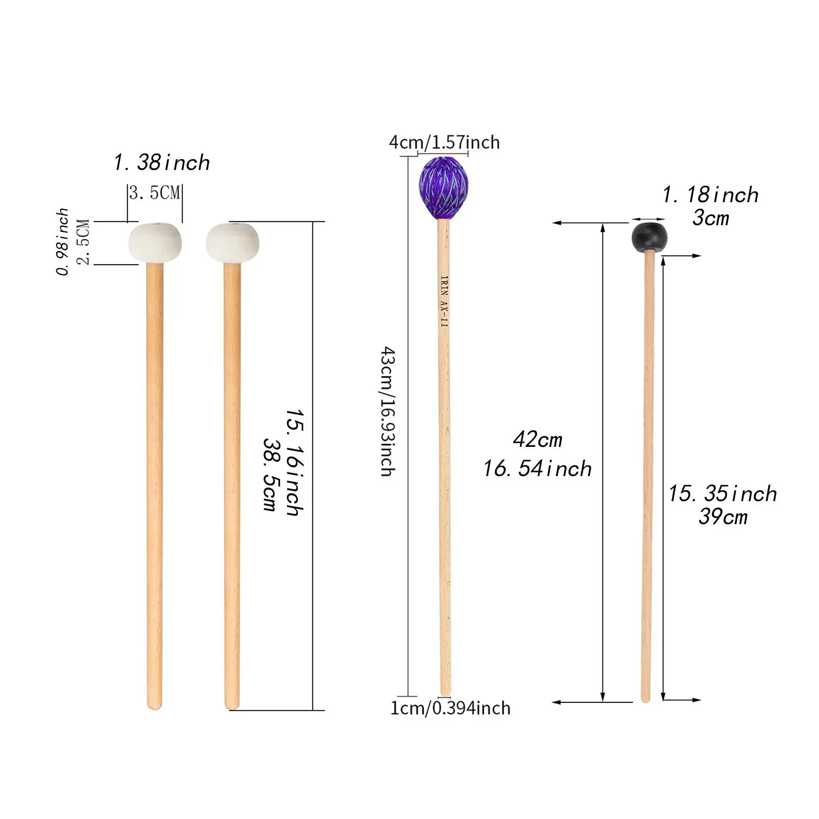 6 قطعة أفخاذ قرع أداة عزف موسيقى ملحق طبل مطارق للتأمل ممارسة المرحلة كاريلون إكسيليفون