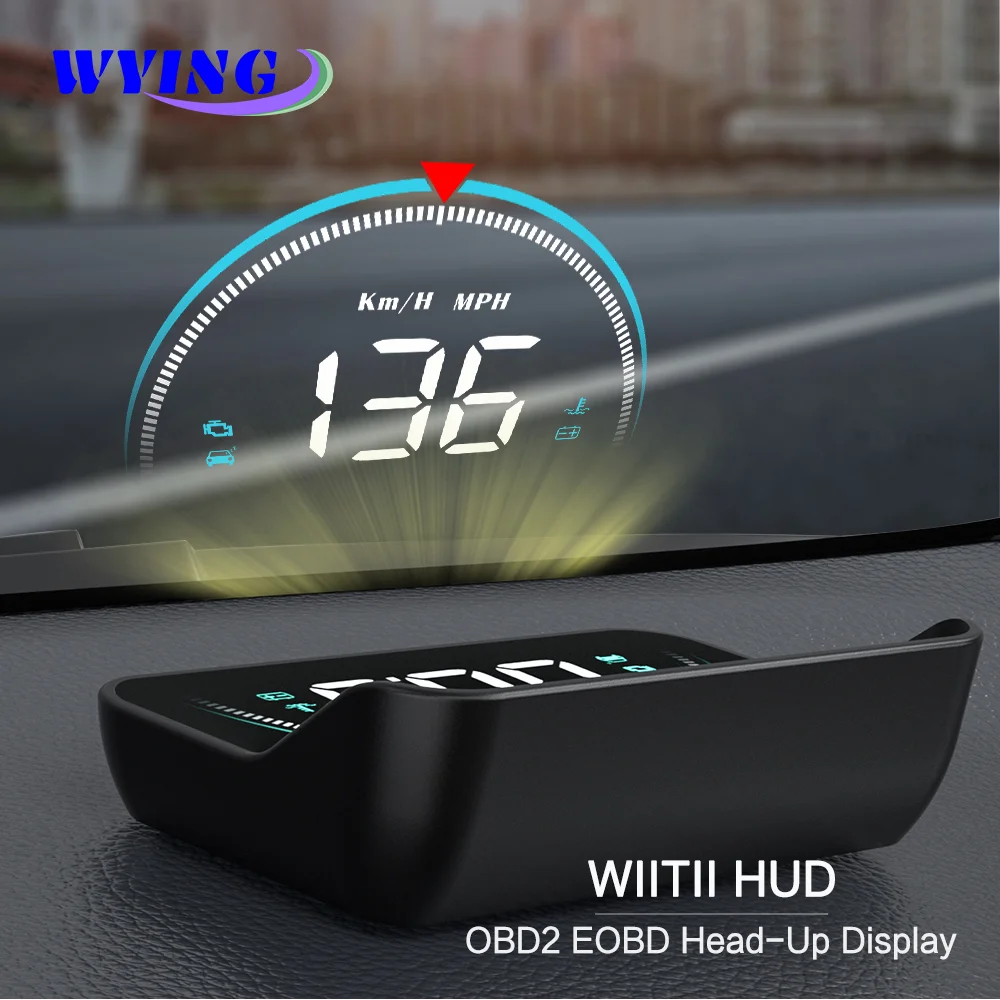 WYING New HUD M8 OBD HUD Car HUD Head Up Display OBD2 Overspeed Warning Auto Electronic Water Temperature Gauges 