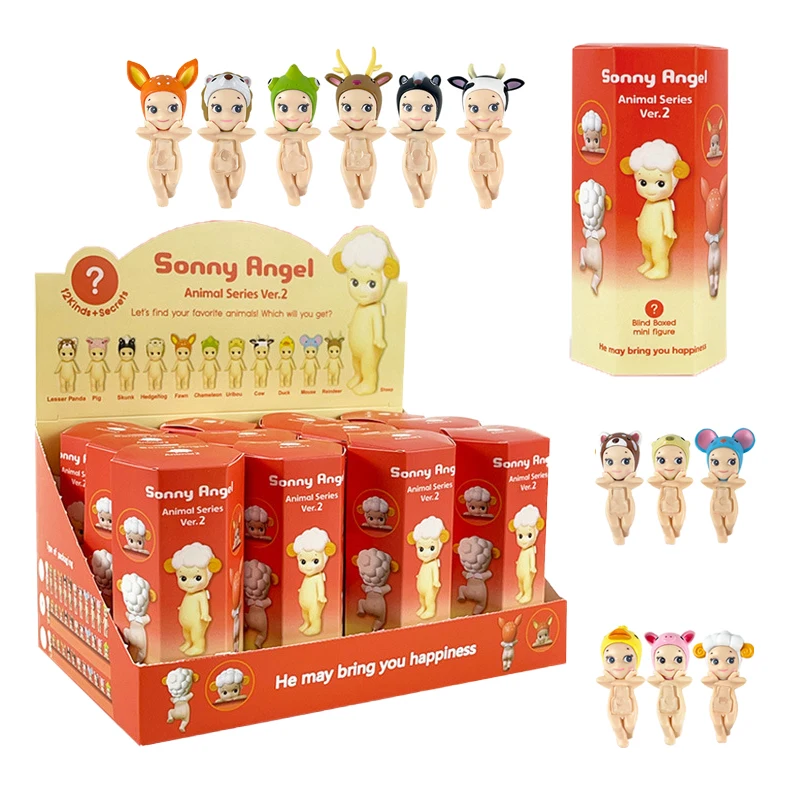 Sonny Angel Lie Down Hippy Action 2 Animal Kawaii Mystery Surprise Toy Anime Model Doll Kids Christmas Gift