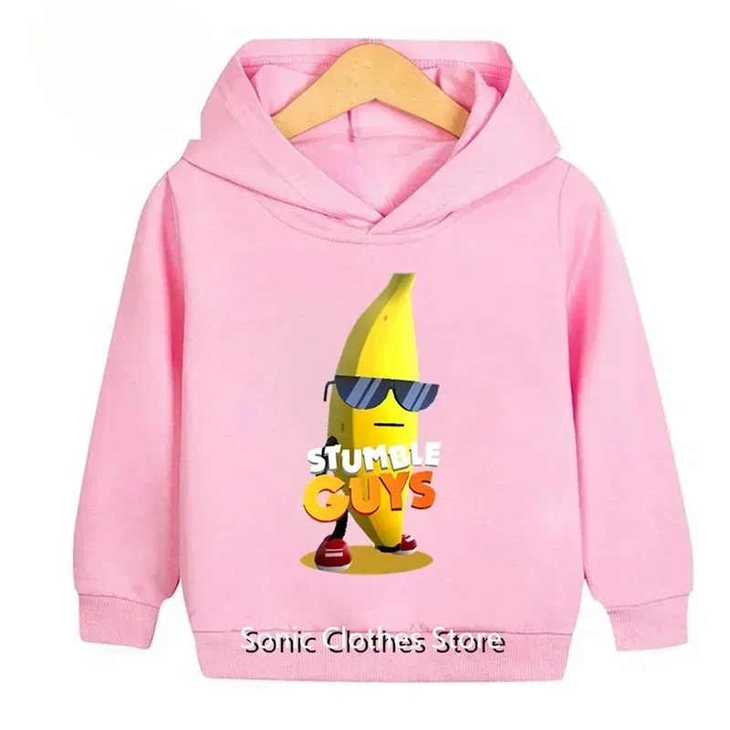 ร้อนเกมStumble GuysกราฟิกHoodiesเด็กการ์ตูนPulloversเสื้อแฟชั่นเด็กชายหญิงHoodie Sportwear