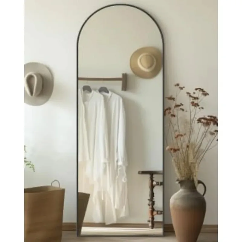 الخصم التوصيل المجاني مرآة كاملة الطول، مرآة أرضية مقوسة 58 × 19 بوصة، مرآة أرضية قائمة بذاتها، مرايا لكامل الجسم بقوس قائم بذاته
