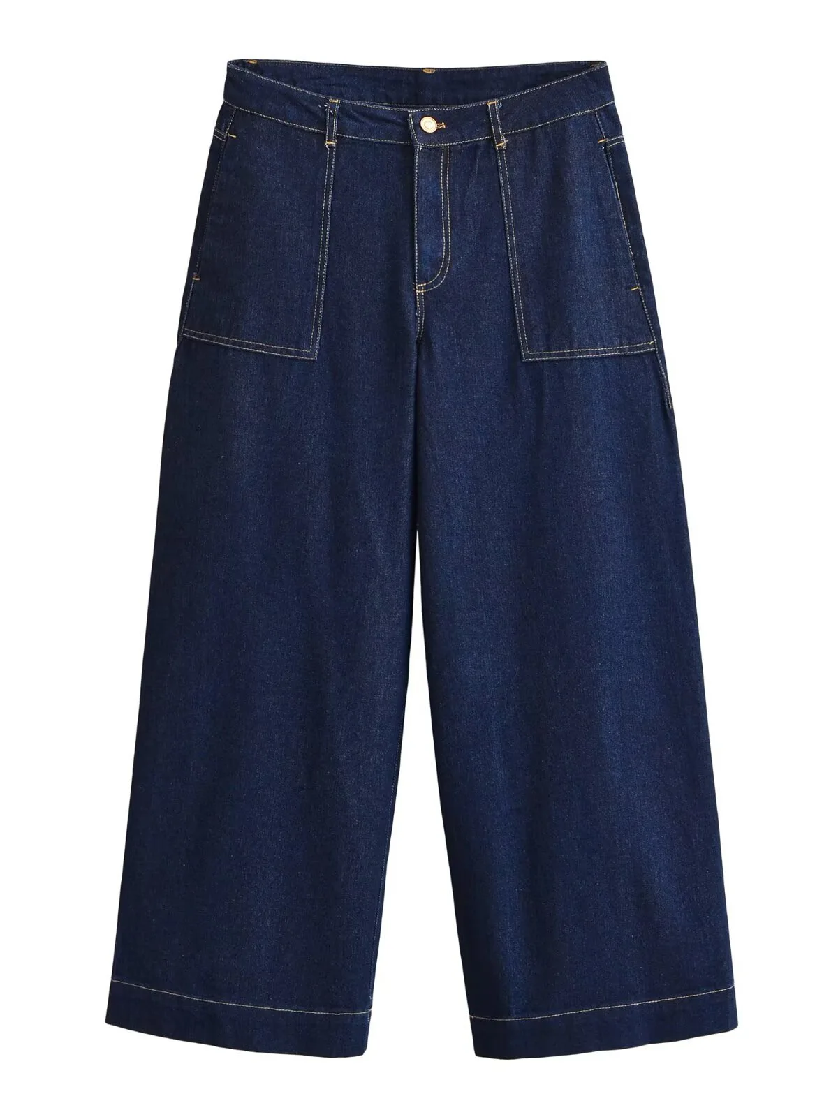 

Withered Versatile High Waisted Pocket Embellished Denim Straight Leg Pants Jeans Women's Jeans Women's Denim Pants Woman Clothe