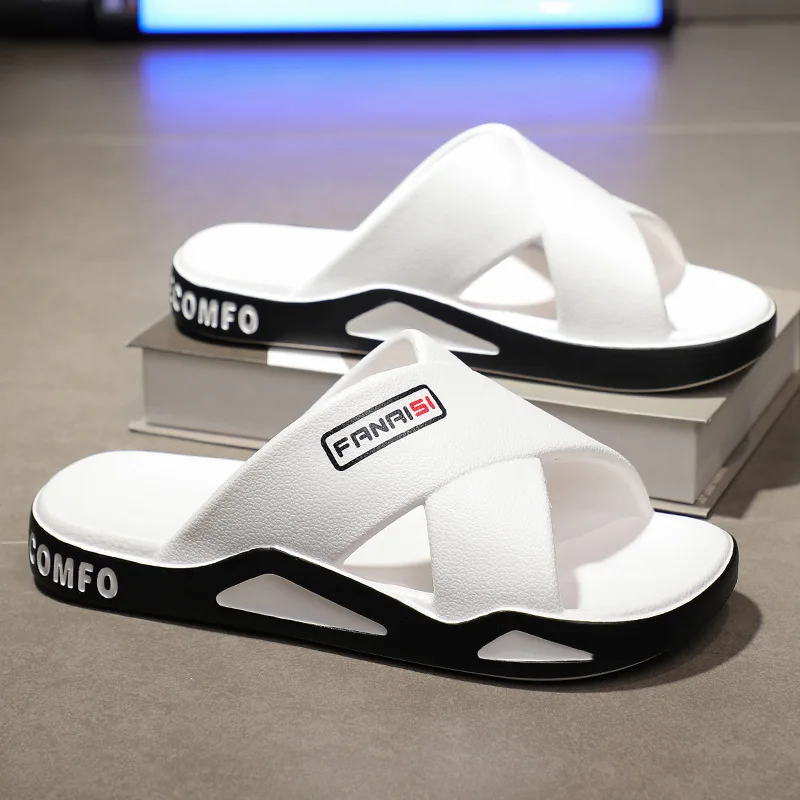Sandales de mode pour hommes - Sandales à bout ouvert avec sangle croisée, antidérapantes, pour la douche, la plage, la natation et la marche