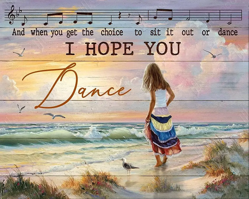 Plaque en métal vintage Groman - I Hope You Dance - Décoration murale pour les amoureux de la plage - Art mural pour maison de plage - Décoration murale pour la maison