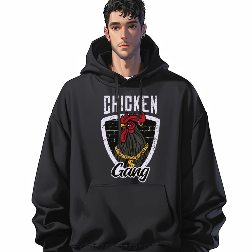 

Hip Hop Mens Hoodies O Neck Long Sleeve Chicken Gang Chicken Eggs Fun Hoodies Casual Sweatshirt