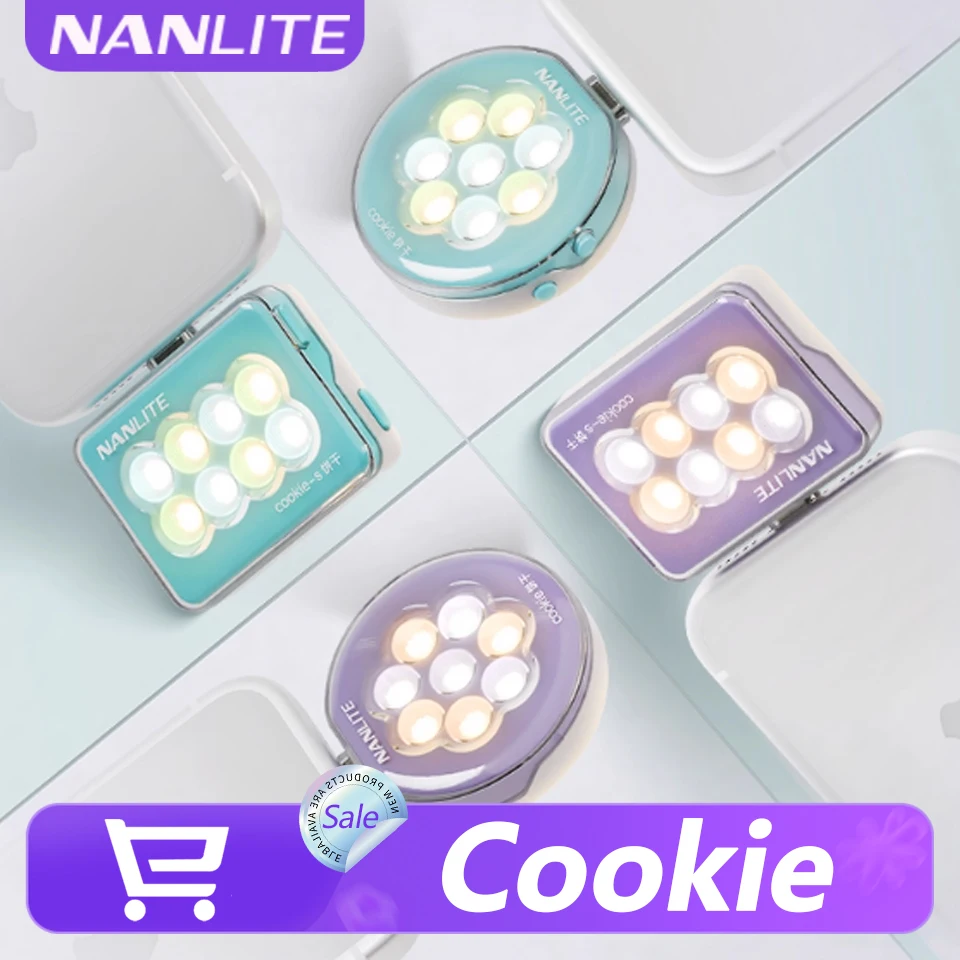 Nanlite Cookie 3200K إلى 5600K ثنائي اللون ثنائي الجانب جيب ملء الضوء للتصوير الفوتوغرافي لصور السيلفي Vloggier Shooting CRI 95 TLCI 98