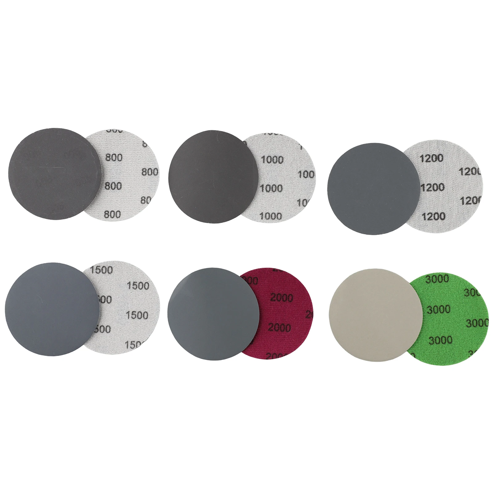 30pcs 3" Round Sandpaper Hook&Loop Wet/Dry 800 1000 1200 1500  3000 Grit Sanding Discs Abrasive Tools For Wood Metal Polishing