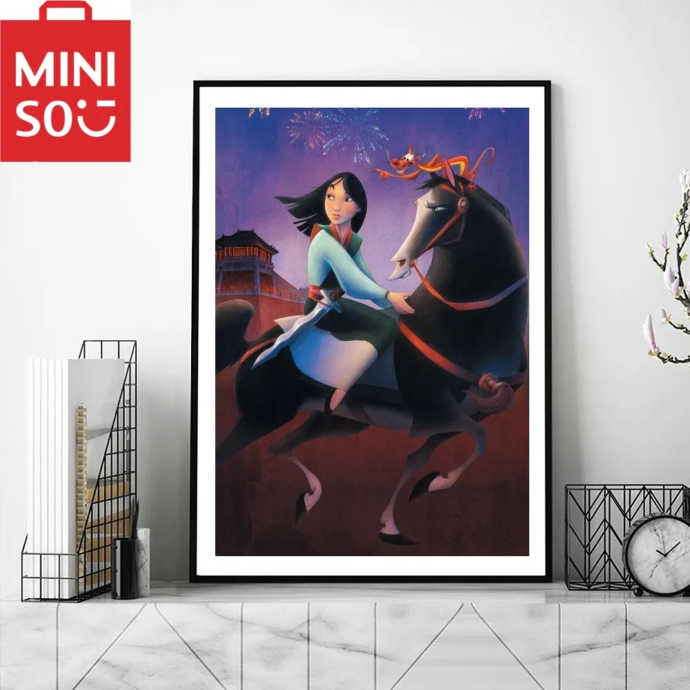 

MINISO картина маслом по номерам Disney Cartroon Мулан фильм украшение дома живопись настенная спальня декор комнаты подарок рамки
