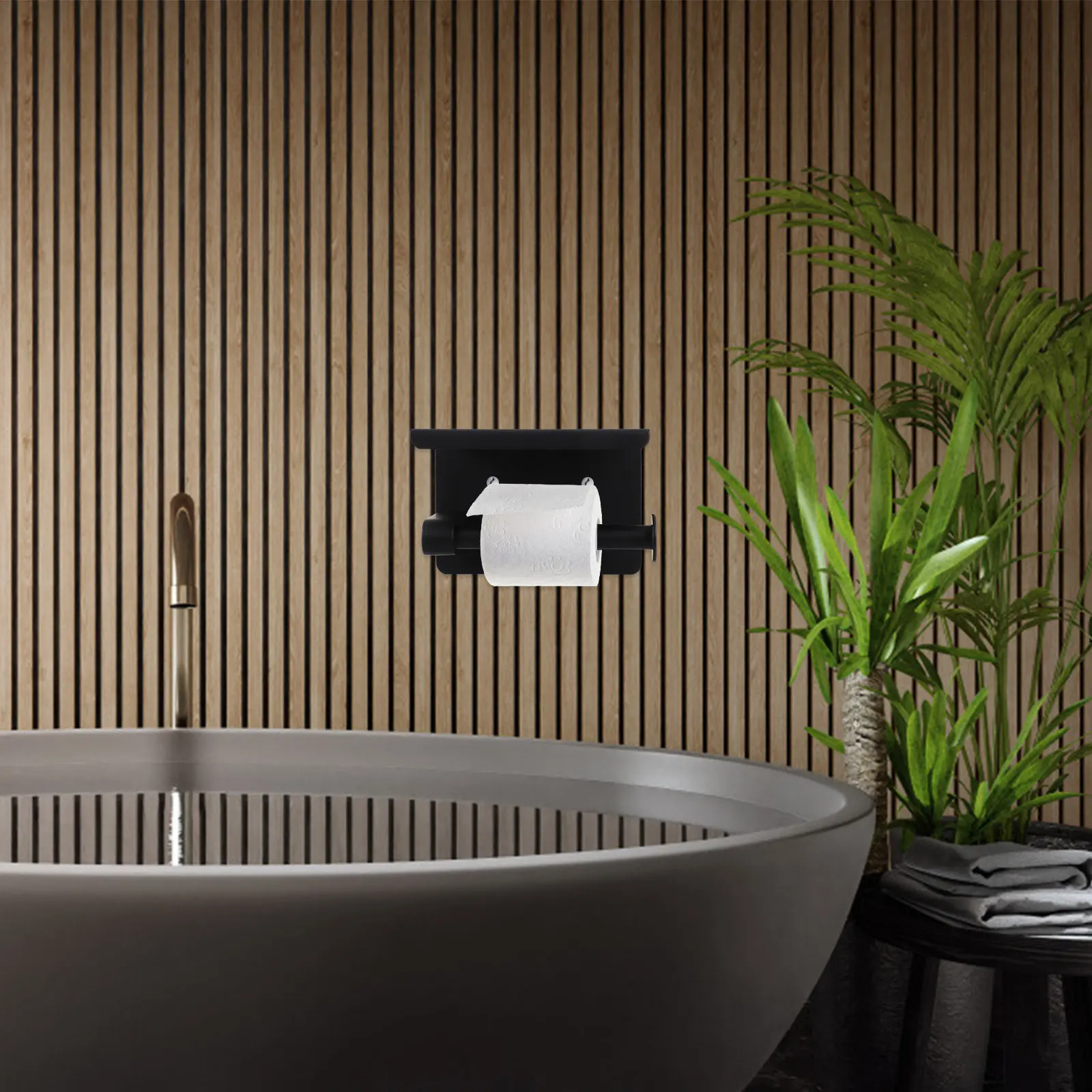 

1Set Stainless Steel Toilet Paper Holder Wall Mounted Bathroom Tissue Rack Phone Storage Shelf Minimalist Design Rustproof