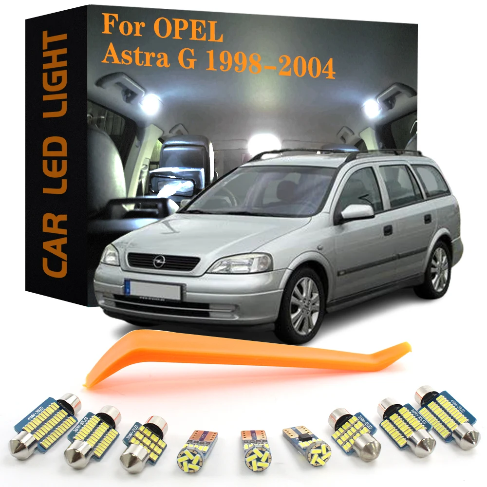 12pcs Canbus Car Accessories LED Interior Lights For Opel Astra G 1998 1999 2000 2001 2002 2003 2004 No Error Auto Lamps Bulb