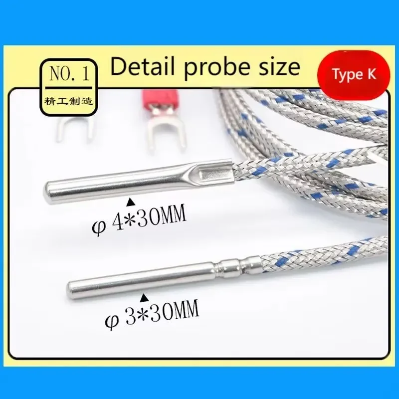 Probe Thermocouple K Thermocouple Simple Temperature Probe 3*30 Temperature Sensing