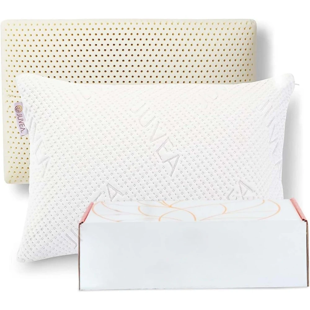 High Profile Natural Cotton Quilt Cover -100% Natural Talale Latex Bed Pillow, Breathable, Stress Relieving, and Durable.