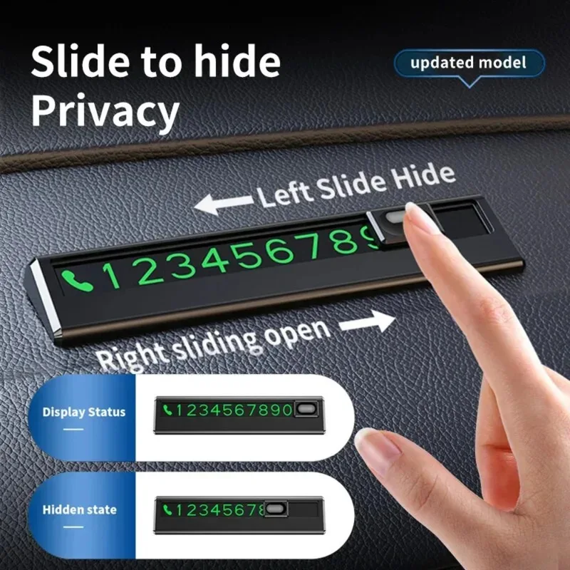 

Красивый номерной знак для телефона из АБС-пластика, черный, белый цвет, 5 комплектов номерных знаков, флуоресцентная временная парковочная табличка