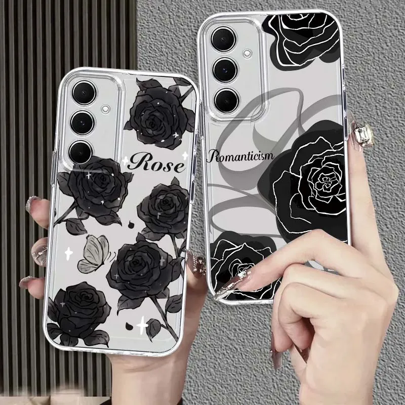 

Rose Blossoms Illustration For Samsung Galaxy S25 S24 S23 S22 S21 S20 S10 Lite Plus FE Edge TPU 5G Transparent Phone Case