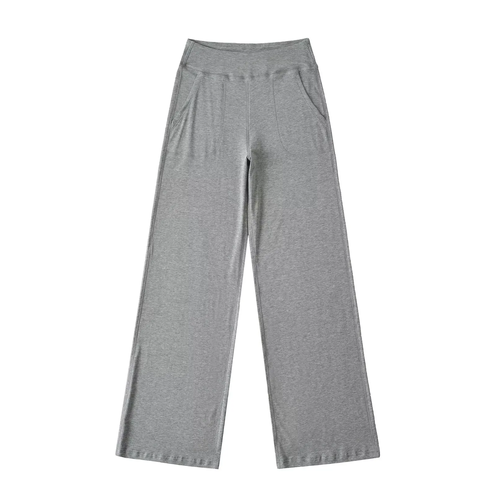 بنطلون يوجا على الطراز الأمريكي بخصر عالٍ وساق مستقيمة، بنطلون كاجوال طويل وفضفاض للنساء، موضة صيفية بمقاسات كبيرة