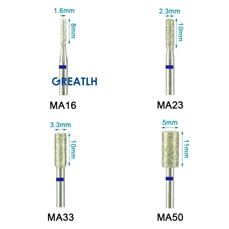 GREATLH 10 قطعة/المجموعة أزيز ماس الأسنان الحفر اسطوانة الأزيز HP الأسنان الملمع لوازم طب الأسنان #4