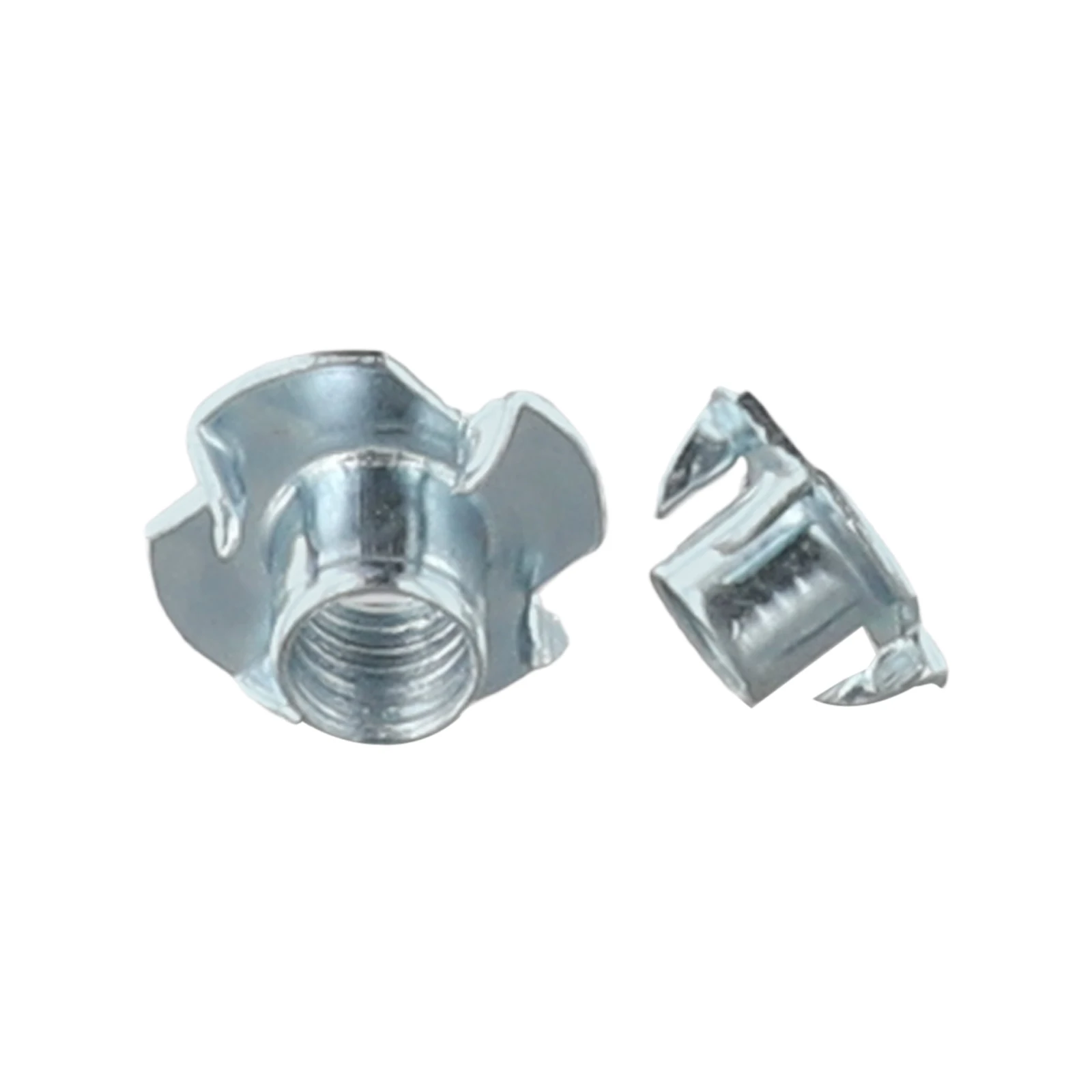 

105pcs 4 Pronged Zinc Plated Steel T Nut Set with Plastic Case for Wood Sheet Metal and General Equipment Fixing Needs