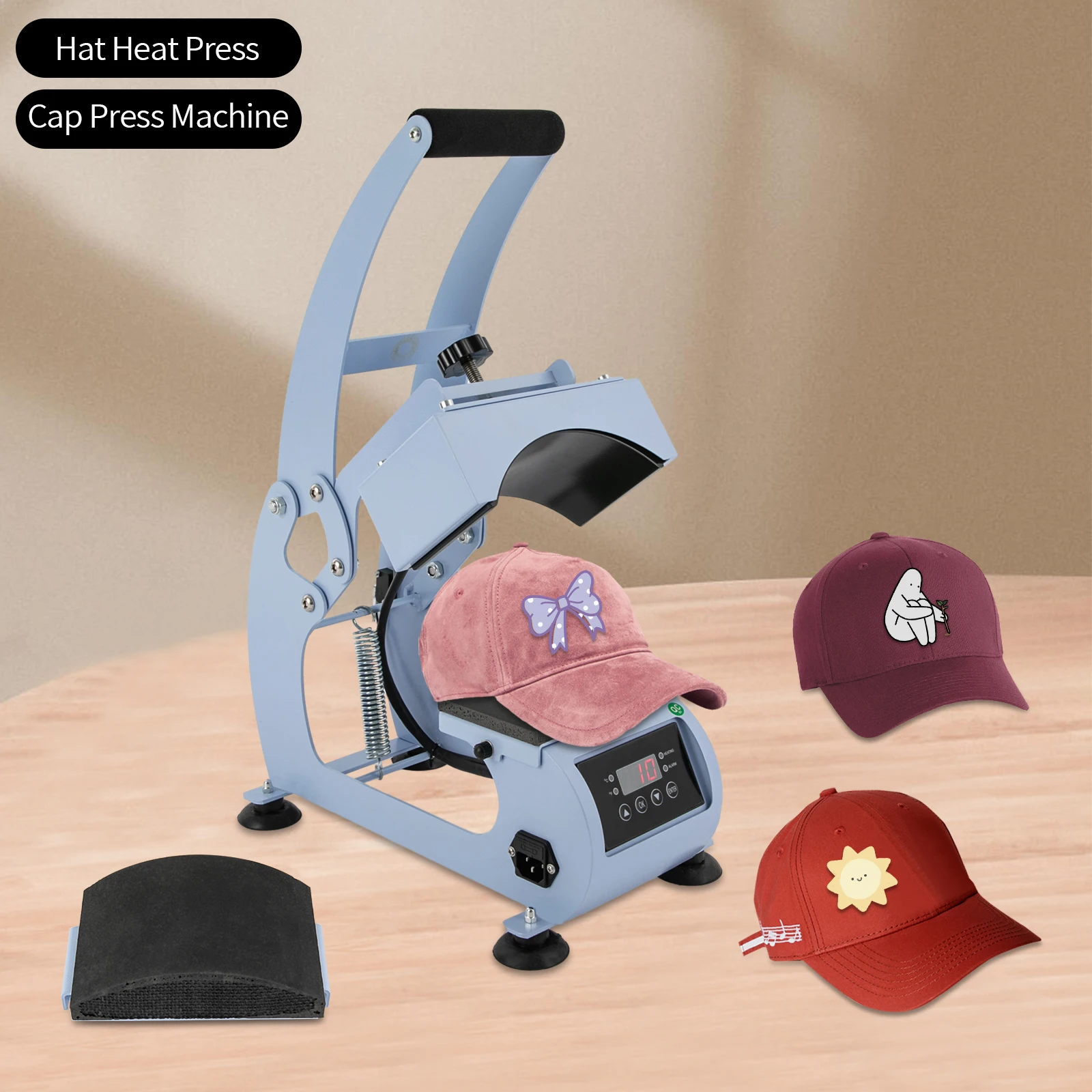 

2-in-1 Hat Heat Press Machine, Press with Timer & Temperature Control Suitable for Advertising, Gifts and Promotional Activities