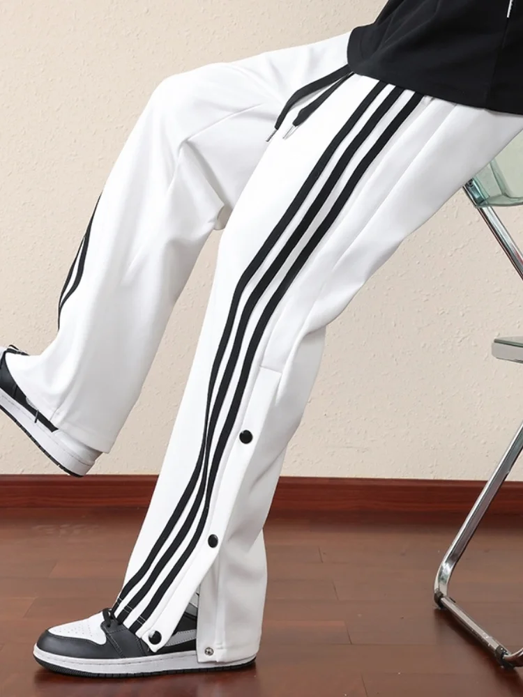 

Мужские повседневные брюки Cleanfit White Premium Feel на пуговицах, весна-осень, модный дизайн в стиле High Street, с боковыми полосками