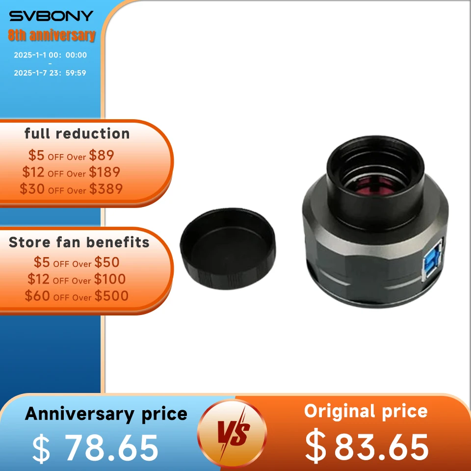 Svbony SV205  Electronic Eyepiece 1.25-inch CMOS IMX415  USB3.0 for Astronomical &Monocular Telescope Photography