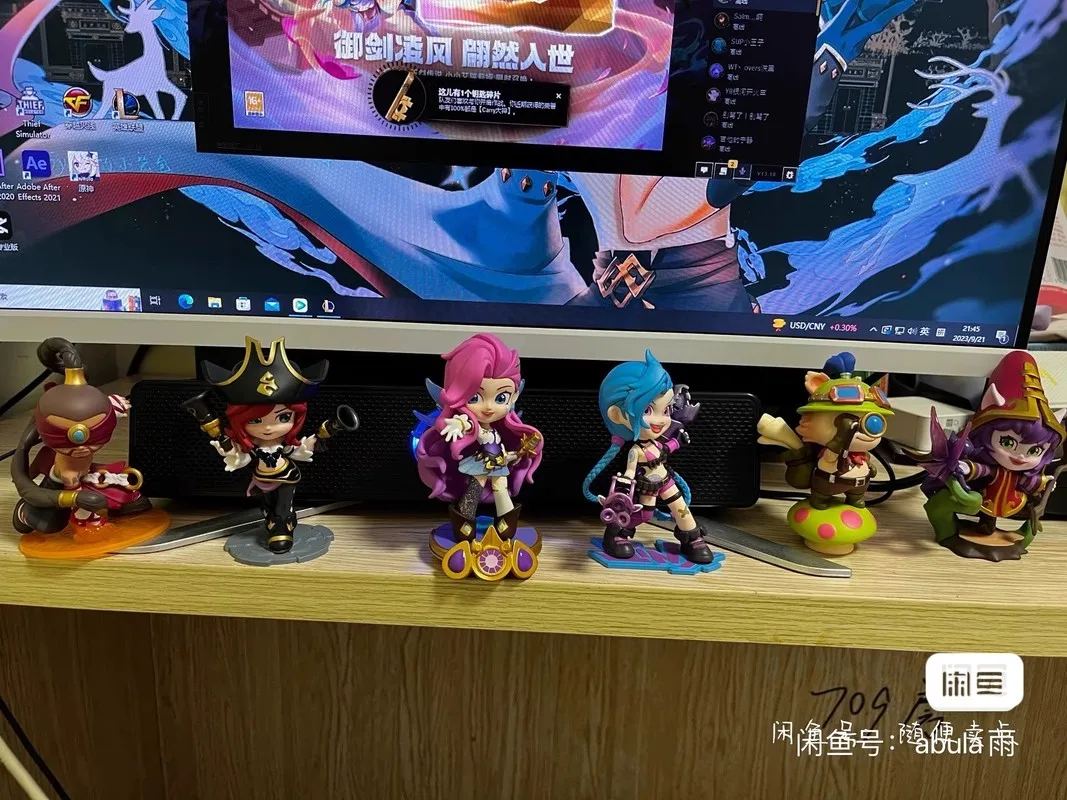 Originale Lol League Of Legends Classic Character Series Jinx Anime Figure Handmade jinjesi Ali periferiche Area Model Toy Doll