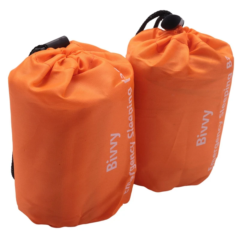 2-Pack Emergency Sleeping Bag Thermal Waterproof Survival Blanket For Outdoor Camping Hiking