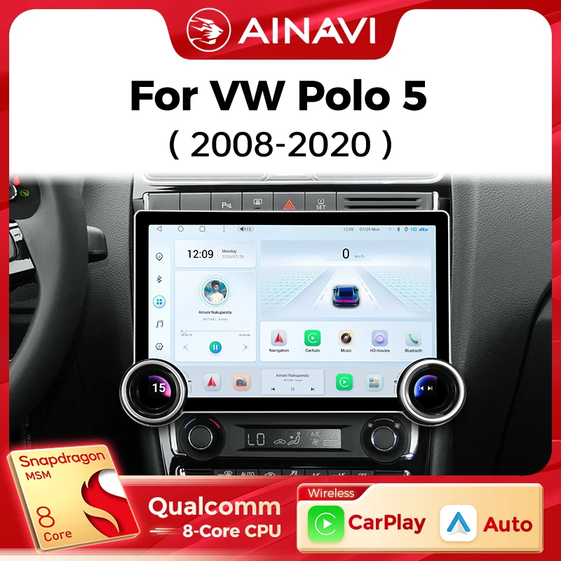 

Мультимедийный плеер Ainavi 11,8 дюйма для VW Volkswagen POLO 5 2008-2017 Vento Carplay Android Auto, автомобильное радио, стерео