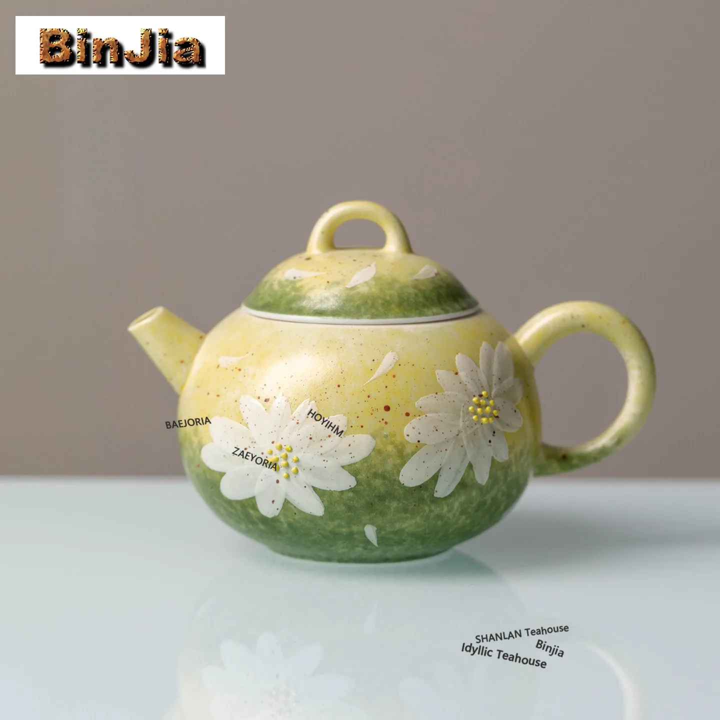 BAEJORIA 160ml Hand-painted Daisy Teapot Aesthetic Tea Infuser Pot Tea Making Kettle With Filter Tieguanyin Teaset Collection
