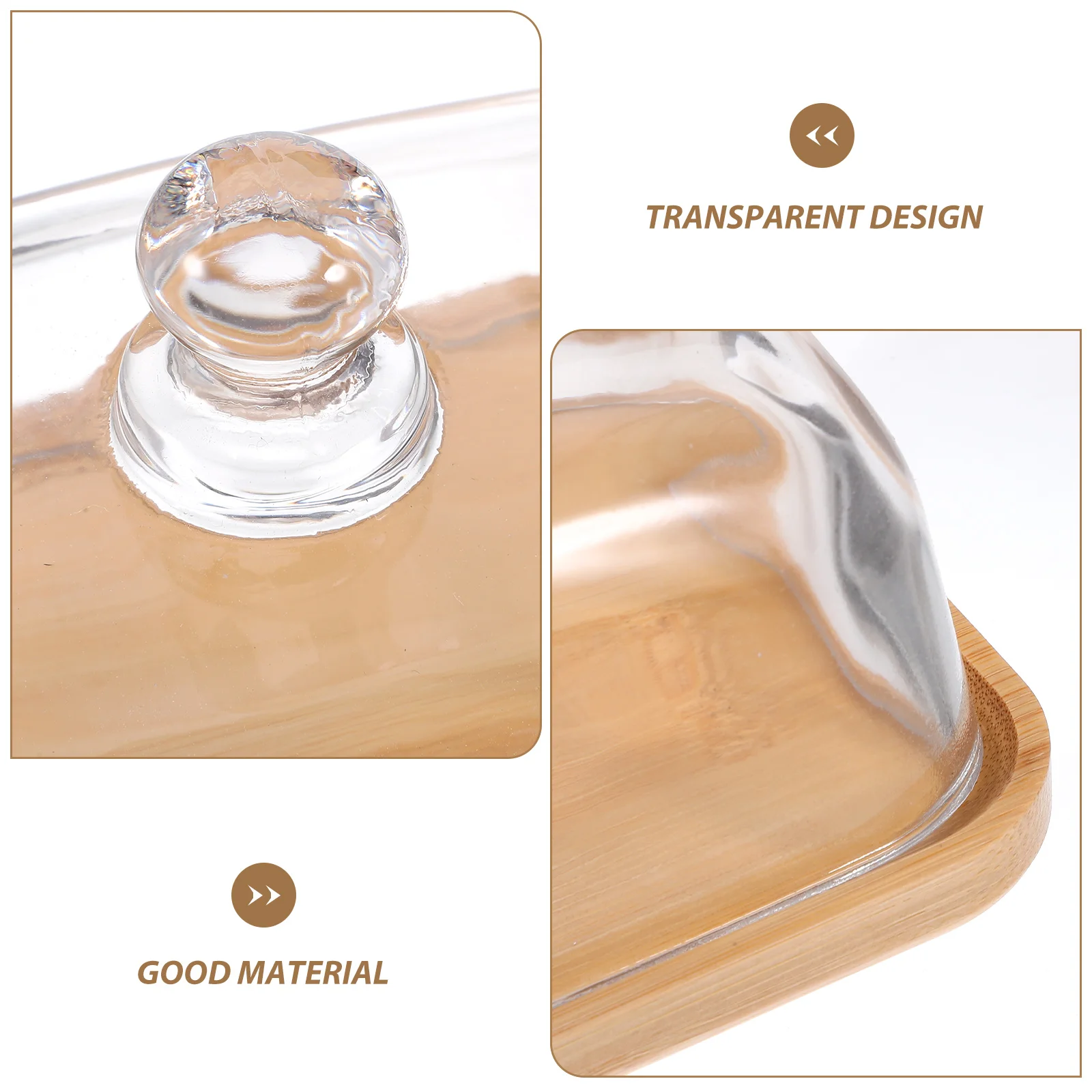 

Glass Cake Tray Round Holder Lid Dessert Plate Transparent Kitchen Storage Container Heat Preservation Keep Fresh Fine