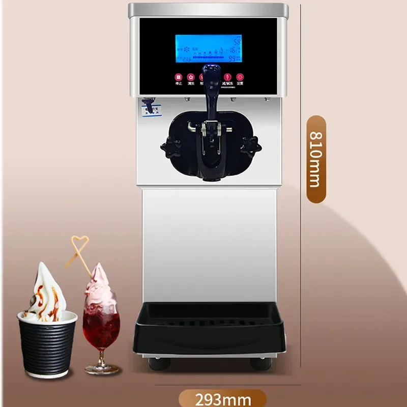 16-20L/H Desktop Soft Ice Cream Machine Commercial Ice Cream Maker Automatic Cone Machine Single Head Ice Cream Machine