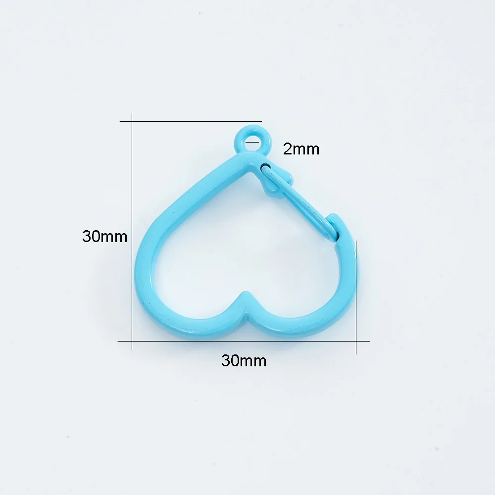 5 قطعة المعادن الملونة الحديد المفاتيح Keyrings الدورية مشبك القلب جراد البحر المشابك السنانير لصنع المجوهرات سلسلة مفاتيح اكسسوارات