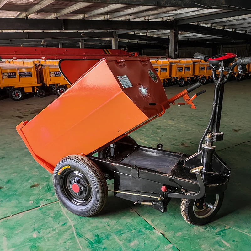 Lightweight Mini Electric Construction Site Transportdump Truck Farm Goods Handcarts Three Wheel Dumper Motor Tricycle For Cargo