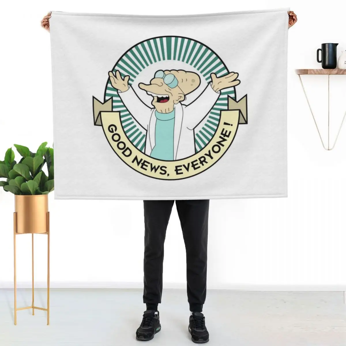 Professor Farnsworth - Good News Everyone! Throw Blanket Decorative Sofa Designers Shaggy Bed Travel Heavy Blankets
