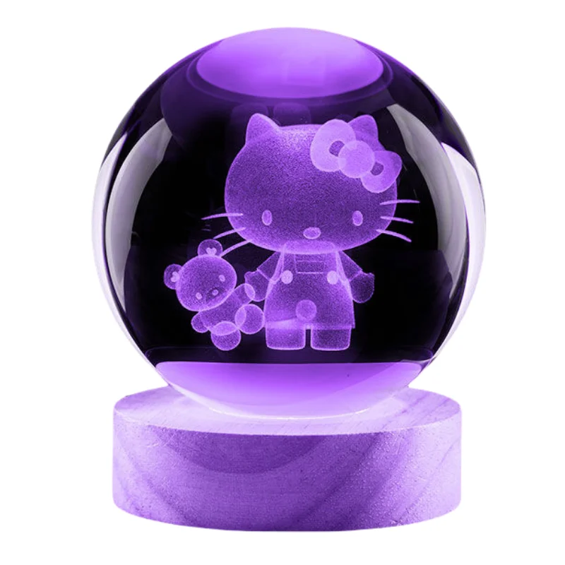 Hello Kitty อะนิเมะอุปกรณ์ต่อพ่วงสร้างสรรค์การ์ตูนแกะสลักมูลค่าเดสก์ท็อปเครื่องประดับ Dimming ห้องนอน Night Light แฟนของขวัญ