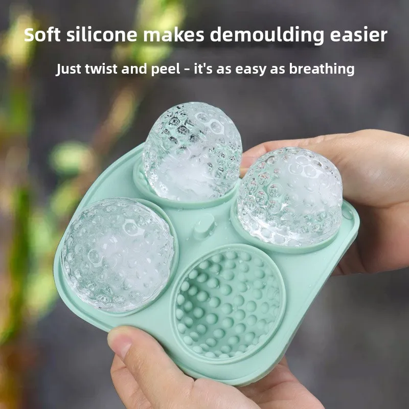 Forma de Gelo de Silicone para Golfe e Hóquei, Kit com 4 Peças, Molde de Gelo em Formato de Bola de Beisebol, Molde de Gelo Star Wars, Dispositivo Doméstico para Fazer Gelo em Bola Redonda