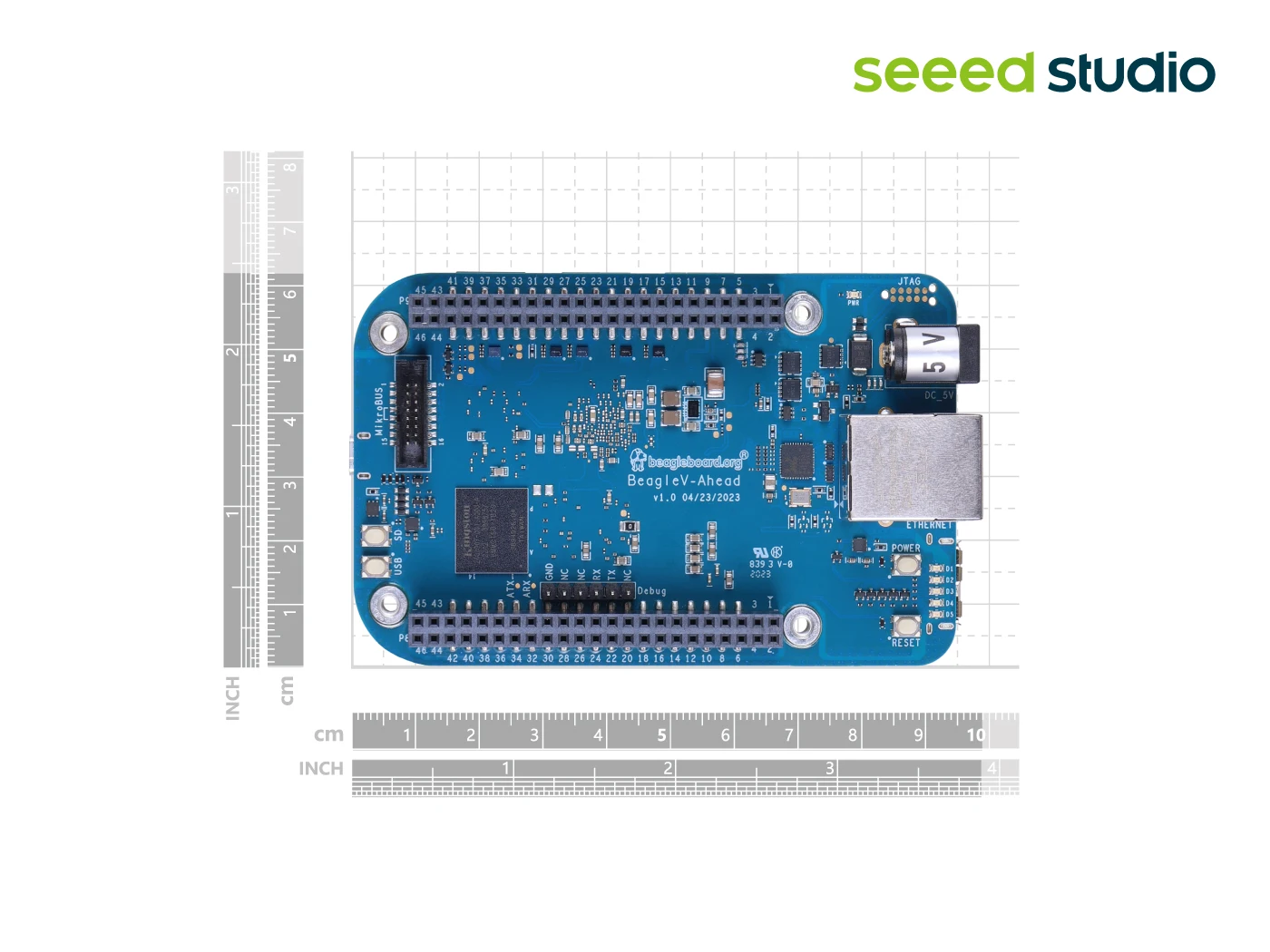 Seeed Studio BeagleV®Procesador de RISC-V con aceleración AI, WiFi 2,4G, Bluetooth 5,2, Ethernet Gagabit, 4 TOPS, IP