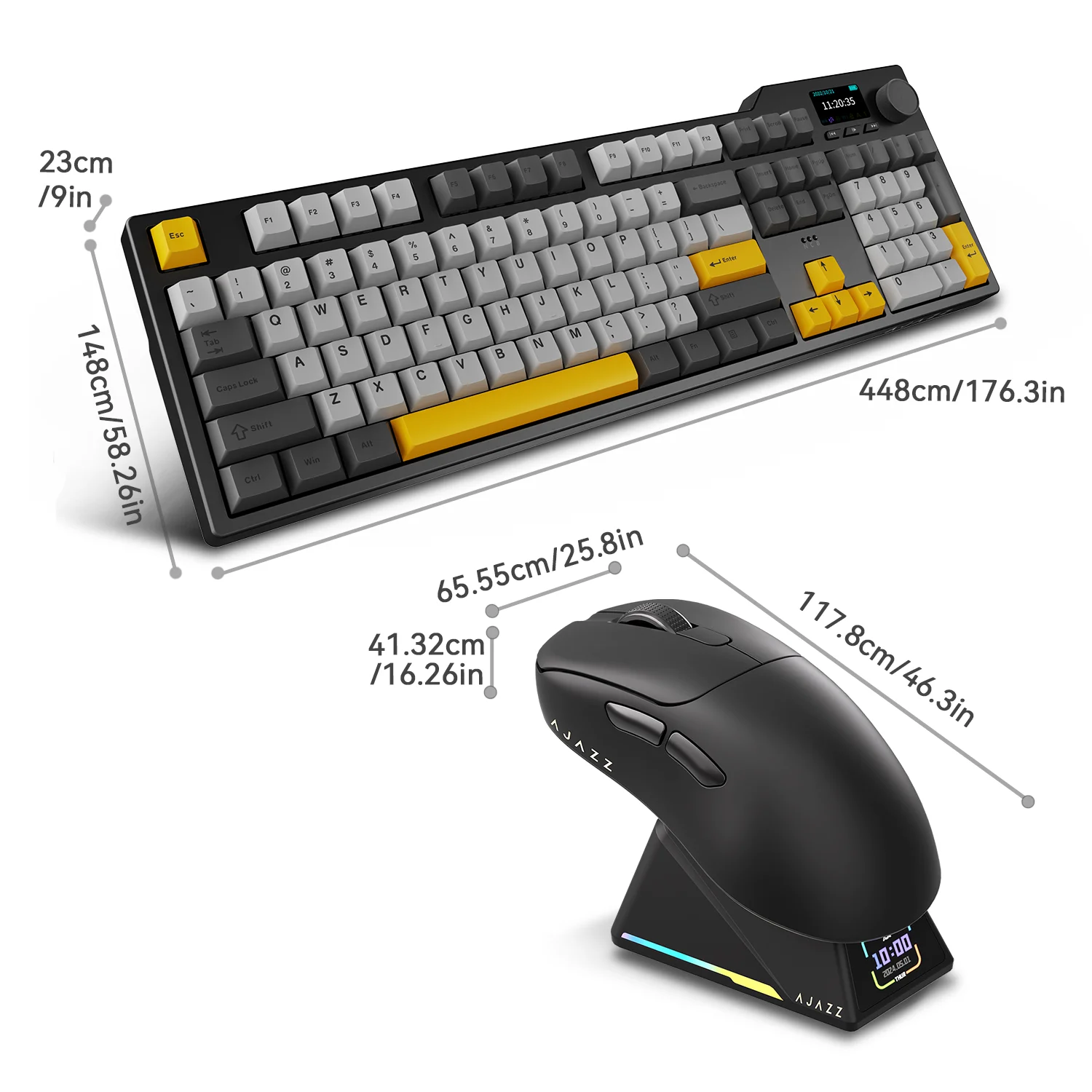 AJAZZ AK35I V3 Gaming Keyboard + AJ179APEX Gaming Mouse Wireless Bluetooth Keyboard & Mouse 2.4G Receiver PAW3950 Sensor