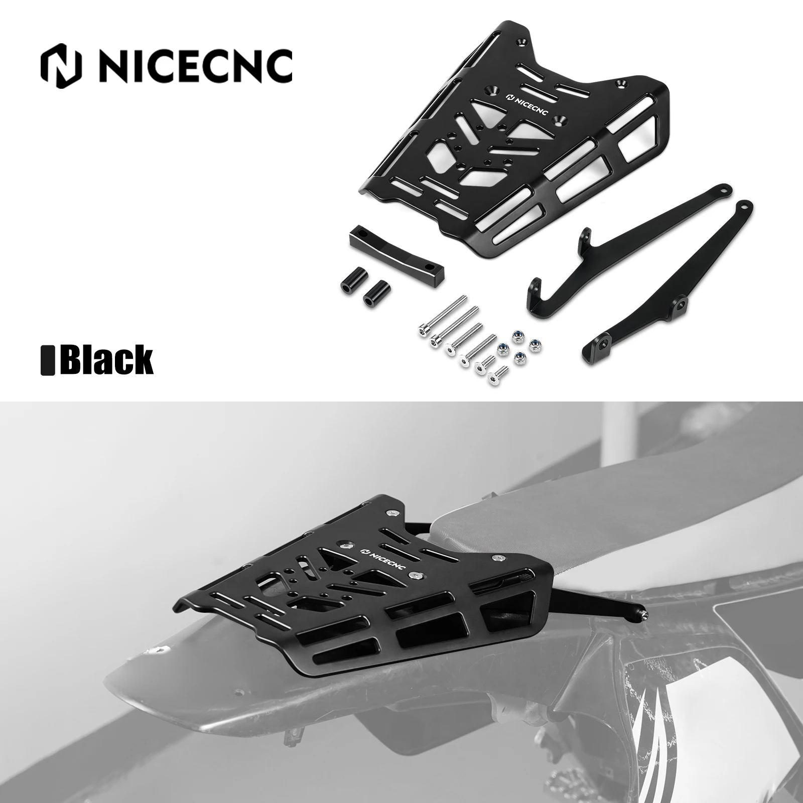 

NICECNC For Suzuki DRZ400S DRZ400SM DRZ400 DRZ 400 S SM 2000-2024 Aluminum & Q235 Steel Motorcycle Rear Luggage Rack Tail Rack