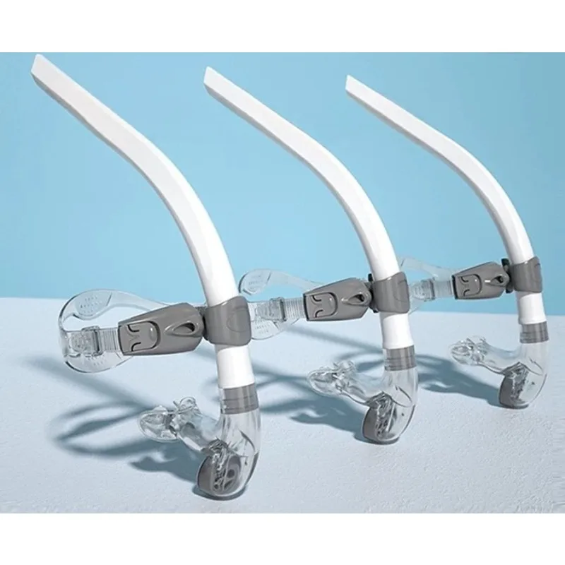 Front Mount Swimming Breathing Tube Freestyle Training Snorkel With Drain Valve For Beginners