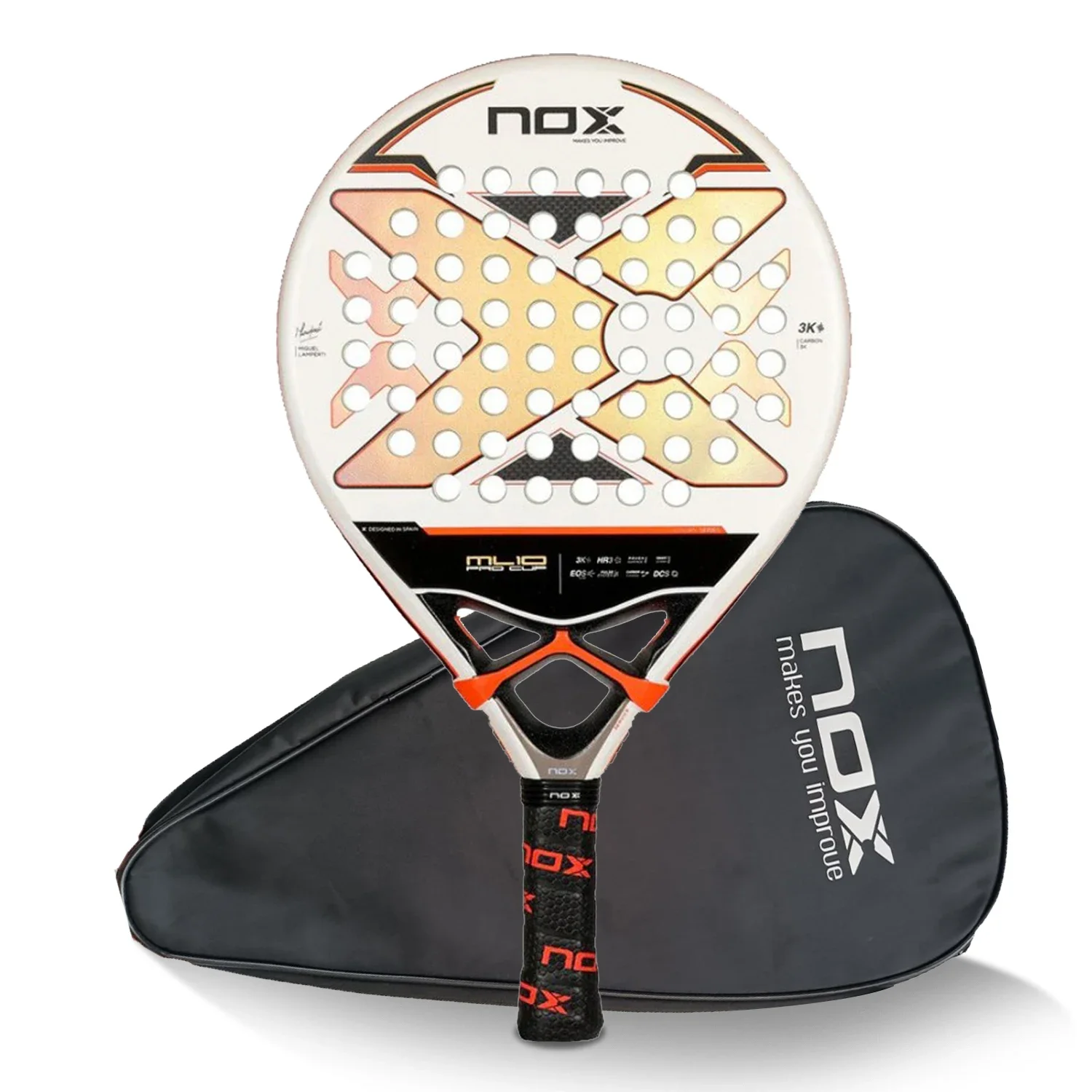 NOX Pala Padel Racket with Bag, High Quality Carbon Fiber Racket, 3K, 12k, 18K, New without Bag