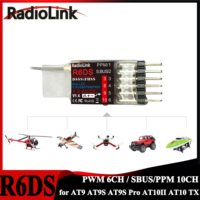 Radiolink R6DS 6CH 2.4G RC Mini Receiver 6 Channel Support SBUS PWM PPM for RC Plane FPV Drone AT9 AT9S AT10 AT10II Transmitter