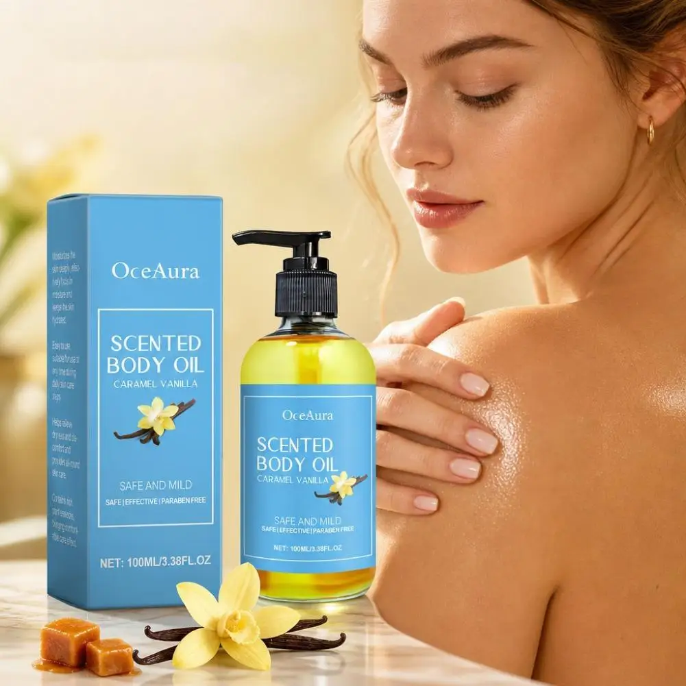 Vanilla Scented Body Relieve Stress Relaxing Massage Oil,Long Lasting Moisturizing Nourishing Body SPA Plant Essential Oils
