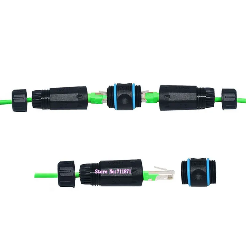 CAT6ป้องกัน IP68กันน้ำอะแดปเตอร์เชื่อมต่อ Rj45 8Pin ตัวเมียกับตัวเมีย Rj45กันน้ำ RJ45อะแดปเตอร์ตัวต่อขยาย