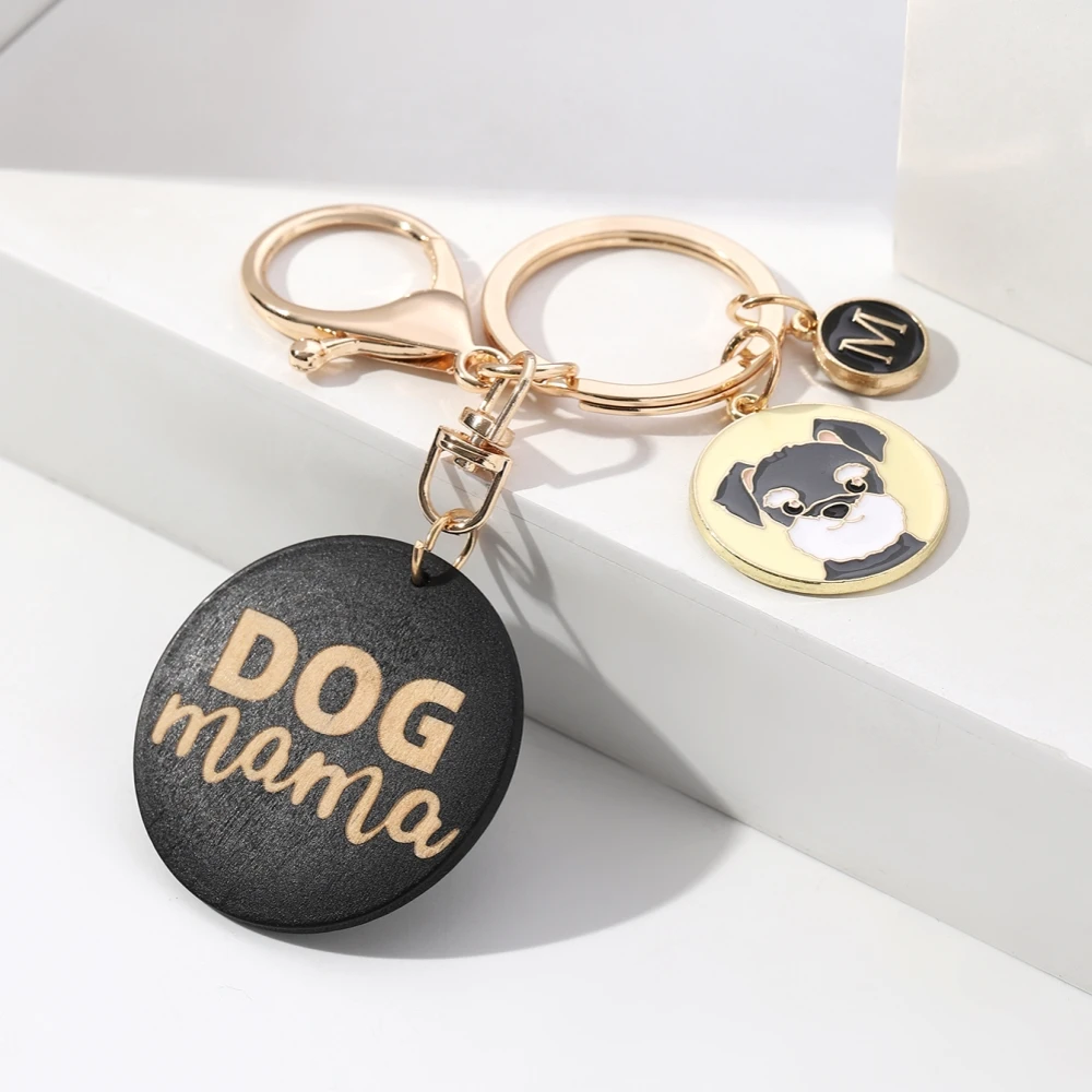 1Pc Cute Cartoon Dog Pendant Dog Mom Wooden Tag Pendant Keychain, Suitable for Dog Lovers to Wear on a Daily basis